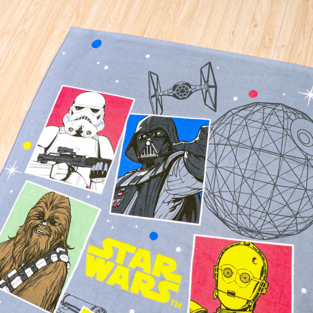 スター・ウォーズ タオルケット 100&times;140cm  STAR WARS ダース・ベイダー ヨーダ R2-D2 C-3PO ストームトルーパー チューバッカ 表ガーゼ 裏パイル 綿100% NS1410-SW