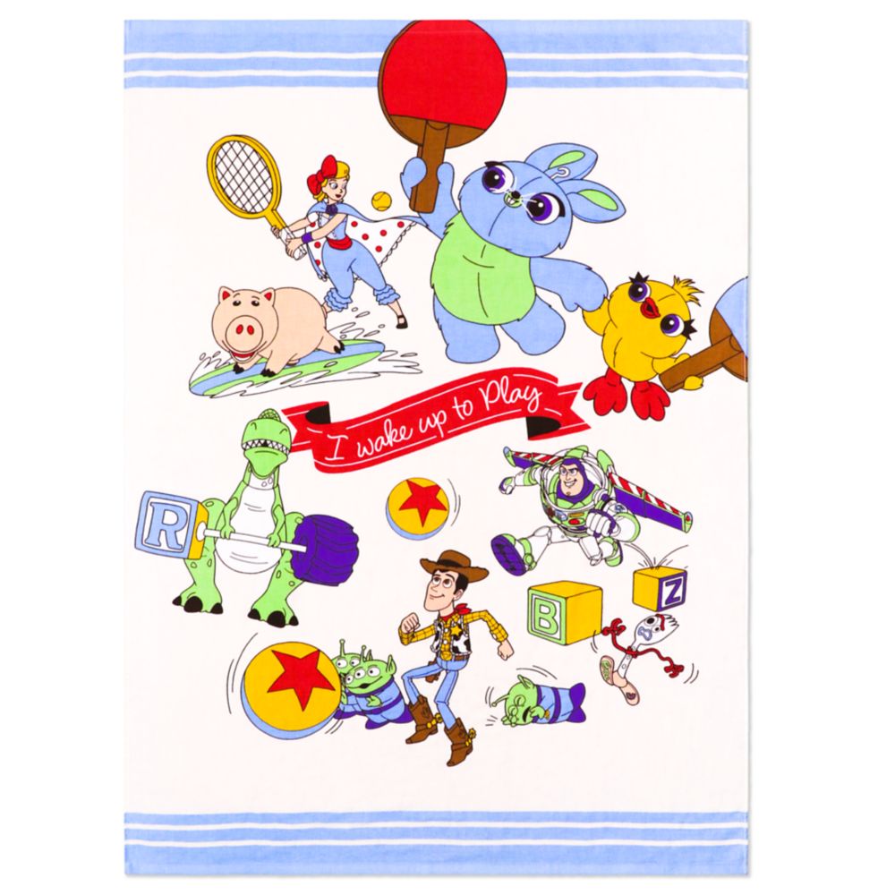 トイ・ストーリー タオルケット 100&times;140cm ウッディ バズ・ライトイヤー エイリアン レックス ハム フォーキー ダッキー＆バニー 表ガーゼ 裏パイル 綿100% NZ1410-TS