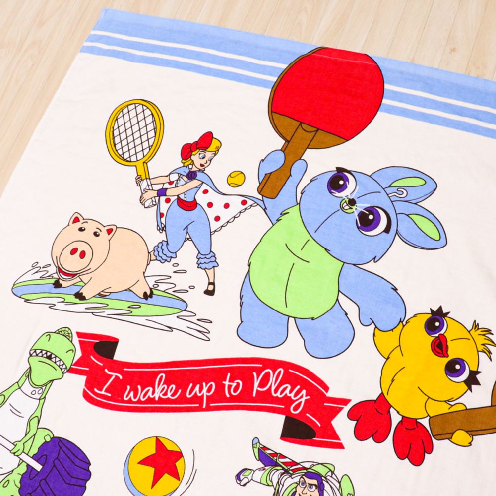 トイ・ストーリー タオルケット 100&times;140cm ウッディ バズ・ライトイヤー エイリアン レックス ハム フォーキー ダッキー＆バニー 表ガーゼ 裏パイル 綿100% NZ1410-TS