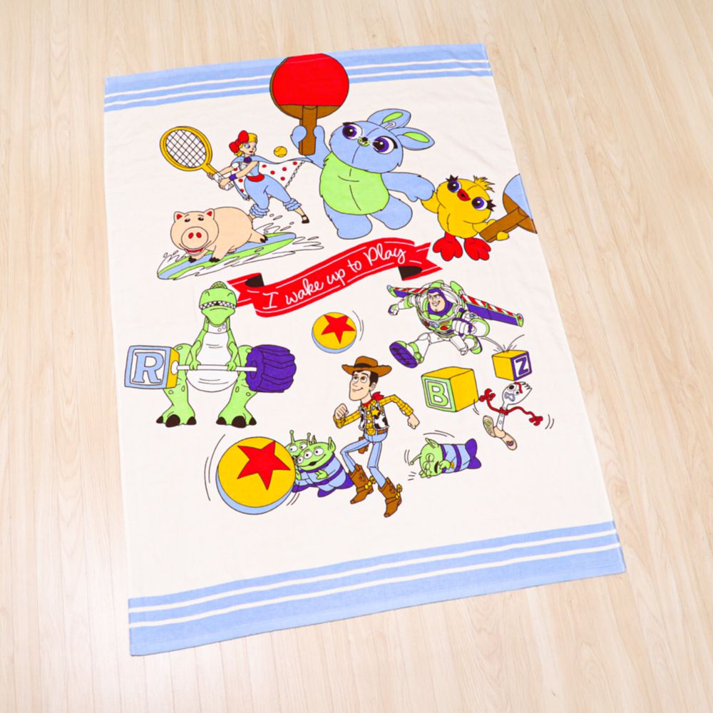 トイ・ストーリー タオルケット 100&times;140cm ウッディ バズ・ライトイヤー エイリアン レックス ハム フォーキー ダッキー＆バニー 表ガーゼ 裏パイル 綿100% NZ1410-TS