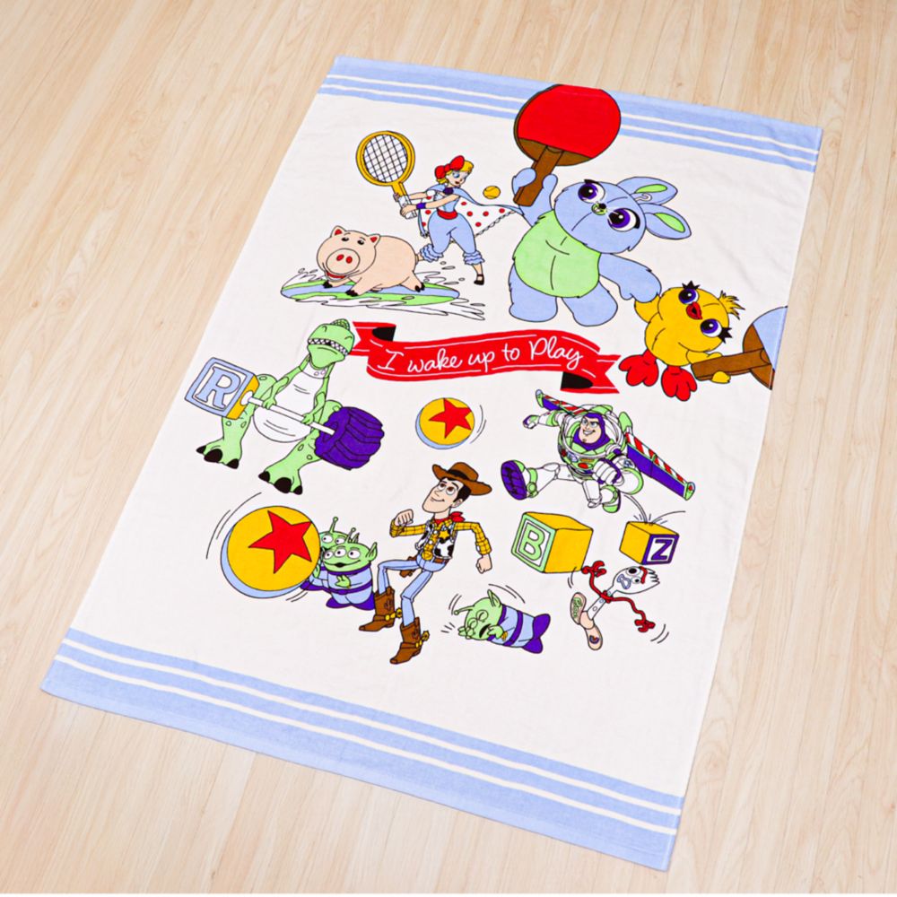 トイ・ストーリー タオルケット 100&times;140cm ウッディ バズ・ライトイヤー エイリアン レックス ハム フォーキー ダッキー＆バニー 表ガーゼ 裏パイル 綿100% NZ1410-TS
