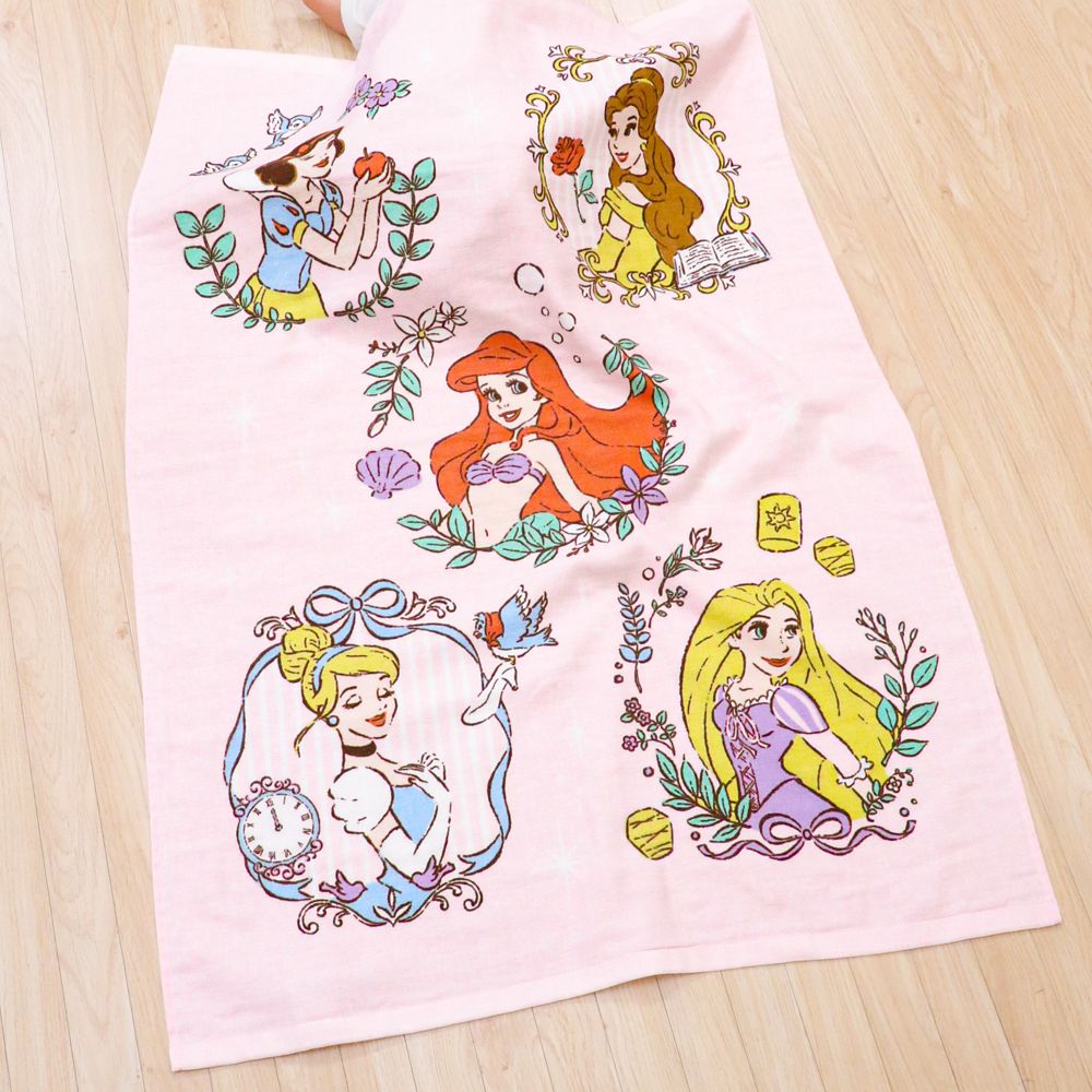 ディズニープリンセス タオルケット 70&times;100cm 表ガーゼ 裏パイル 綿100% NZ1702-PR
