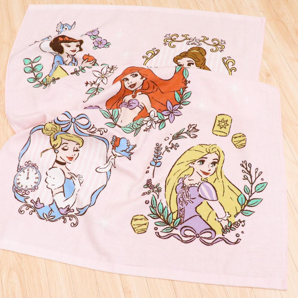 ディズニープリンセス タオルケット 70&times;100cm 表ガーゼ 裏パイル 綿100% NZ1702-PR