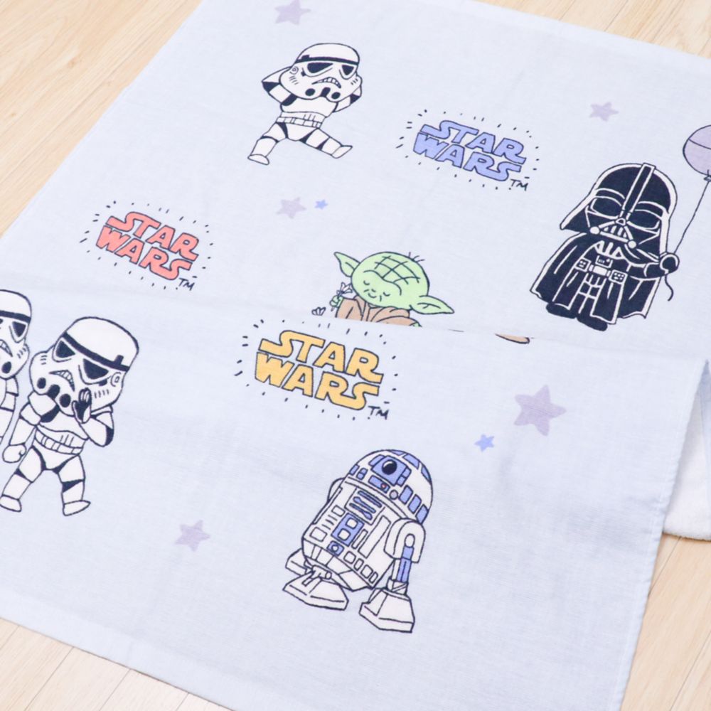 スター・ウォーズ タオルケット 70&times;100cm  STAR WARS ダース・ベイダー ヨーダ R2-D2 ストームトルーパー イウォーク 表ガーゼ 裏パイル 綿100% NS1703-SW