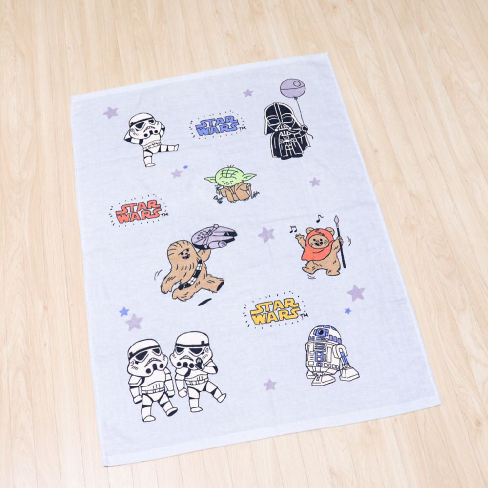 スター・ウォーズ タオルケット 70&times;100cm  STAR WARS ダース・ベイダー ヨーダ R2-D2 ストームトルーパー イウォーク 表ガーゼ 裏パイル 綿100% NS1703-SW