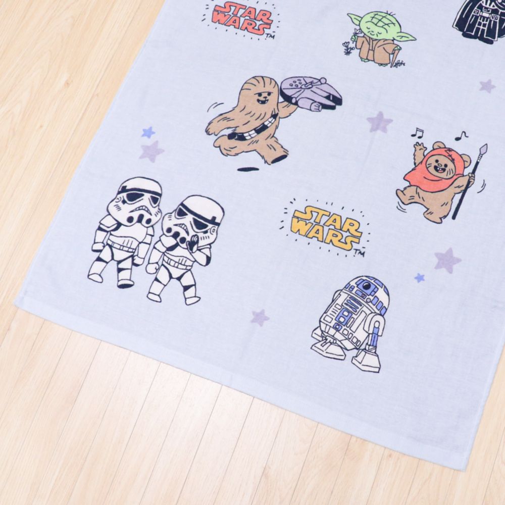 スター・ウォーズ タオルケット 70&times;100cm  STAR WARS ダース・ベイダー ヨーダ R2-D2 ストームトルーパー イウォーク 表ガーゼ 裏パイル 綿100% NS1703-SW