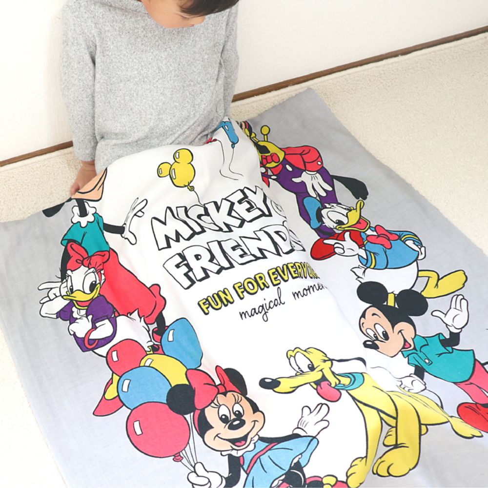 ミッキー ミニー ドナルド デイジー タオルケット 85&times;115cm 表ガーゼ 裏パイル 綿100% NZ1802