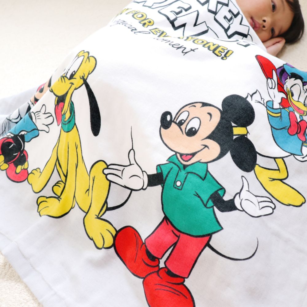 ミッキー ミニー ドナルド デイジー タオルケット 85&times;115cm 表ガーゼ 裏パイル 綿100% NZ1802
