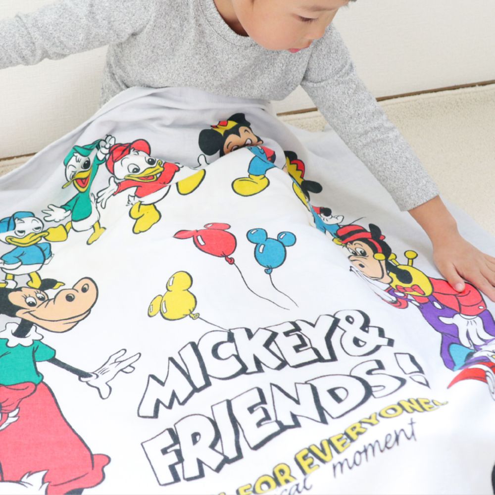 ミッキー ミニー ドナルド デイジー タオルケット 85&times;115cm 表ガーゼ 裏パイル 綿100% NZ1802