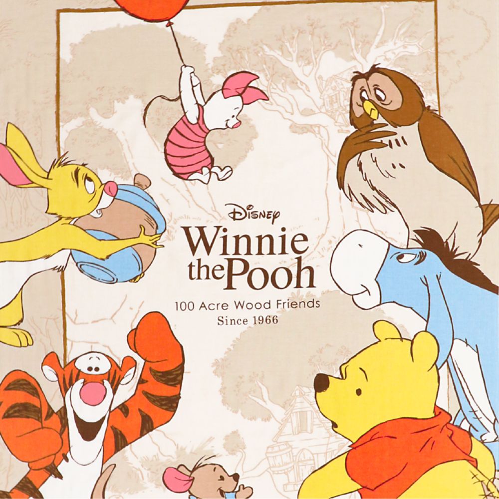 プーさん ティガー ピグレット イーヨー タオルケット 85&times;115cm 表ガーゼ 裏パイル 綿100% NZ1810-PH