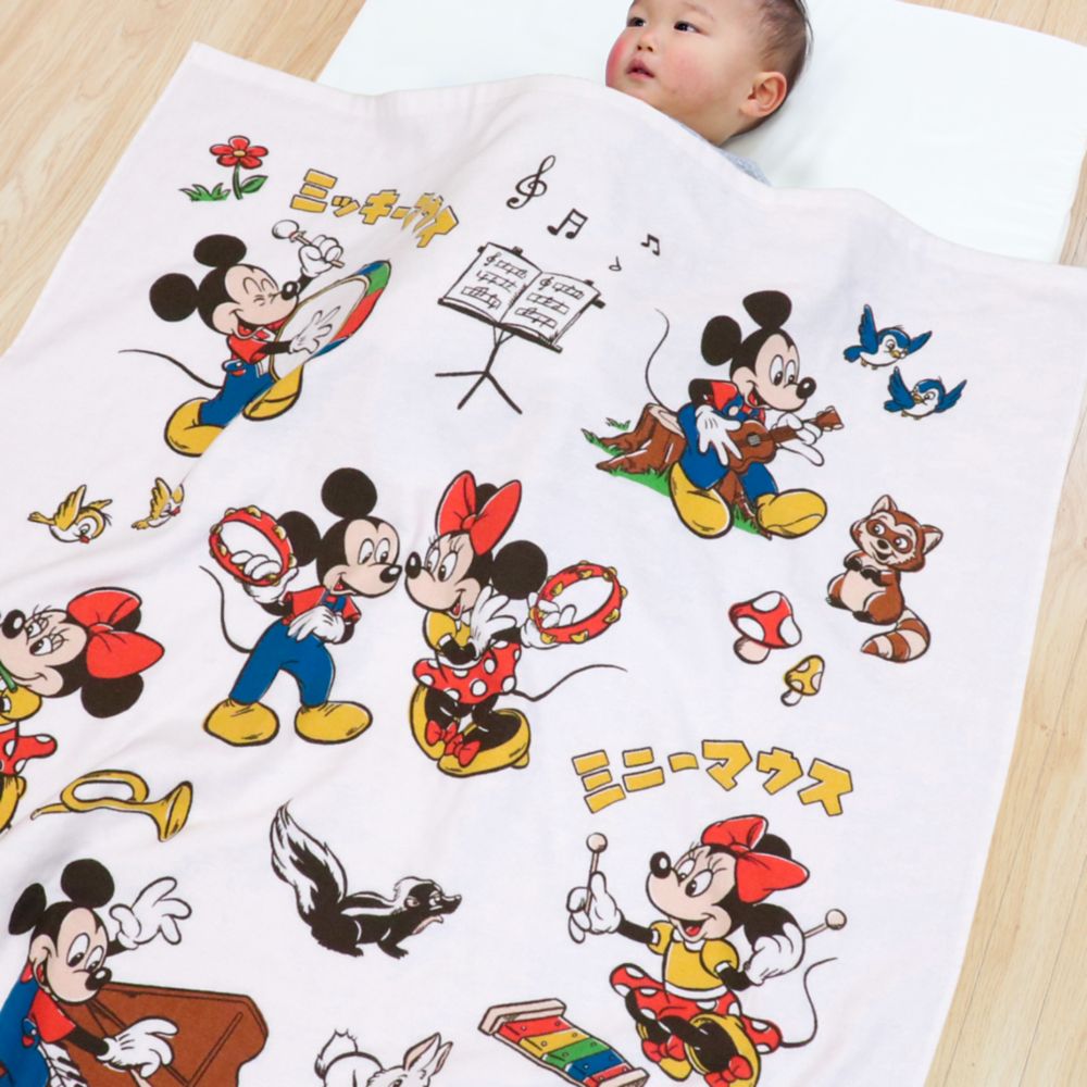 ミッキー ミニー タオルケット 85&times;115cm 表ガーゼ 裏パイル 綿100% NZ1811-MK