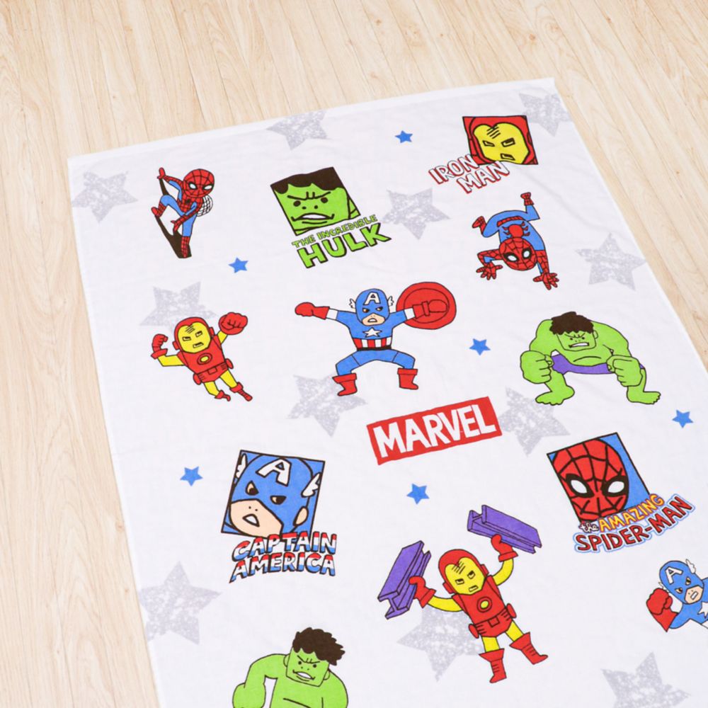 マーベル タオルケット 85&times;115cm アベンジャーズ スパイダーマン アイアンマン キャプテン・アメリカ ハルク 表ガーゼ 裏パイル 綿100% NM1812-AG