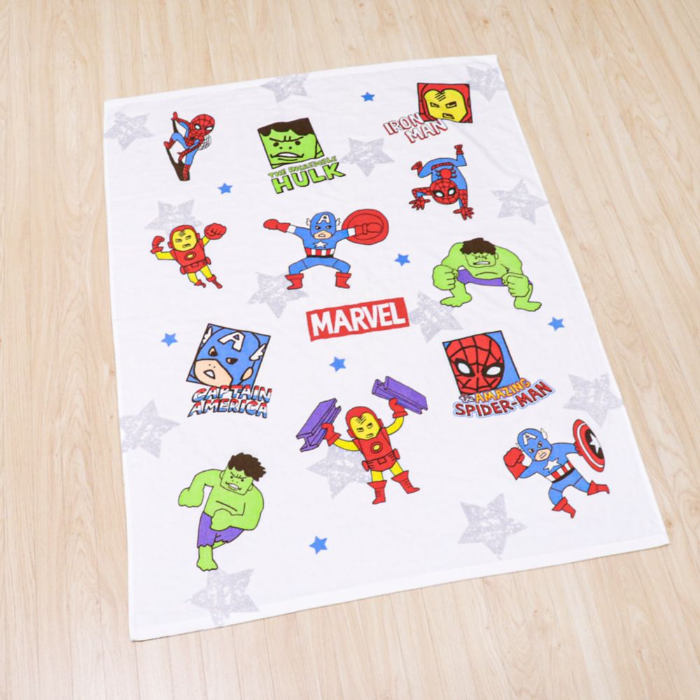 マーベル タオルケット 85&times;115cm アベンジャーズ スパイダーマン アイアンマン キャプテン・アメリカ ハルク 表ガーゼ 裏パイル 綿100% NM1812-AG