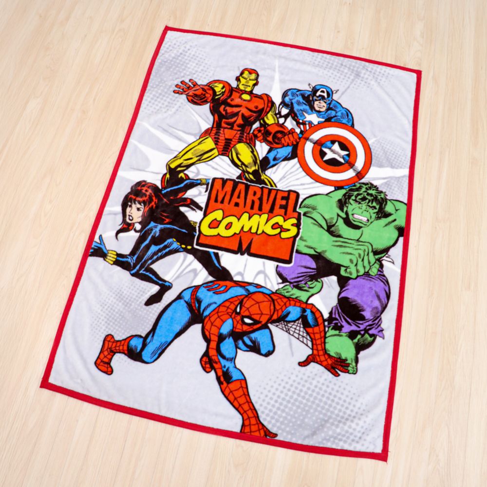 マーベル 毛布 100&times;140cm ニューマイヤー アベンジャーズ スパイダーマン アイアンマン キャプテン・アメリカ ハルク ブラック・ウィドウ NM2400-AG