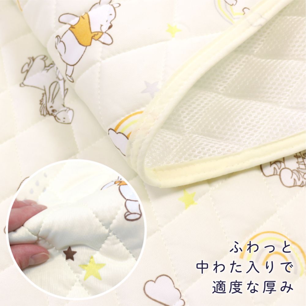 プー＆フレンズ 冷感 コットカバー 60&times;130cm キルト ネームタグ付き ひんやり 接触冷感 NZ2826-E