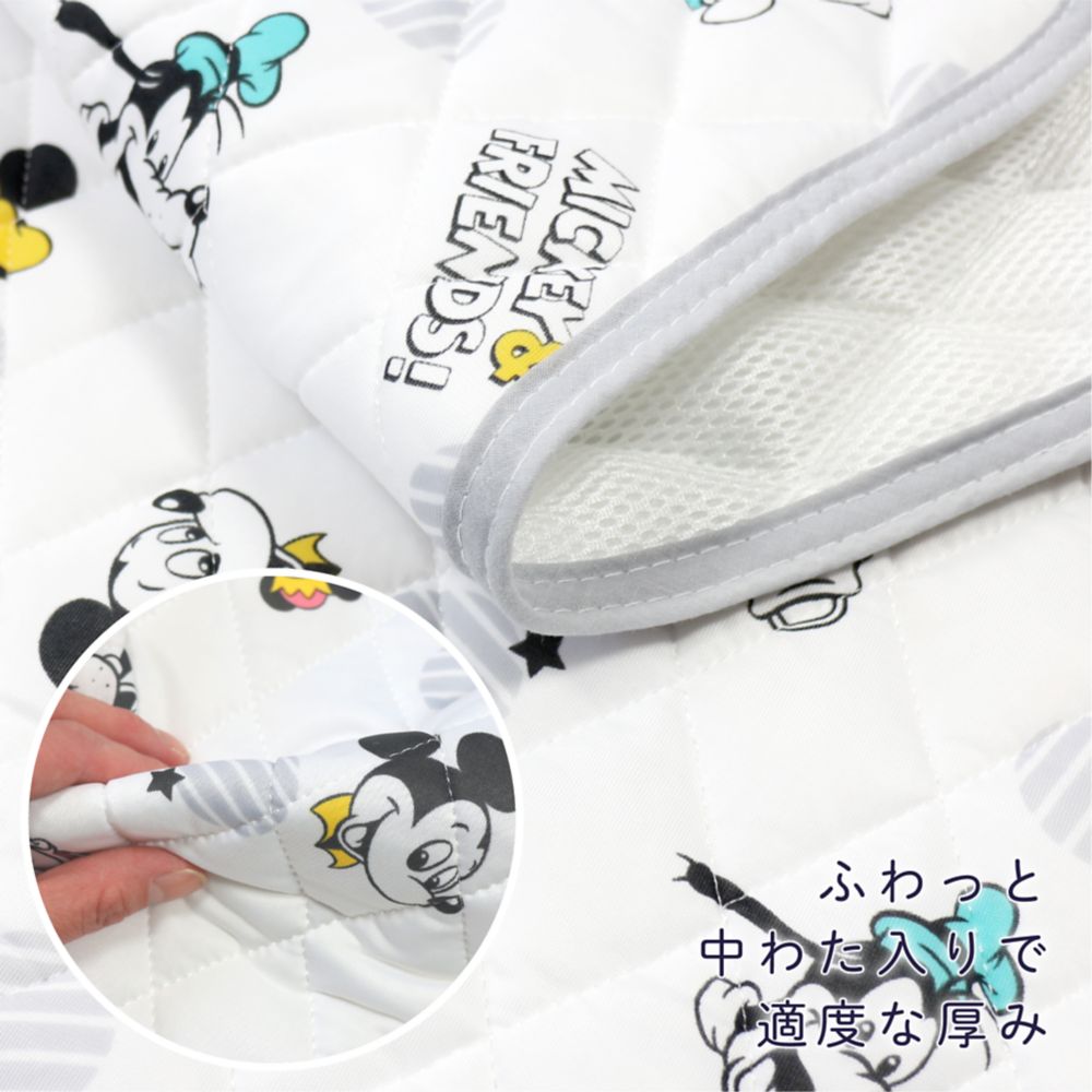 ミッキー＆フレンズ 冷感 コットカバー 60&times;130cm キルト ネームタグ付き  ひんやり 接触冷感 NZ2827-E