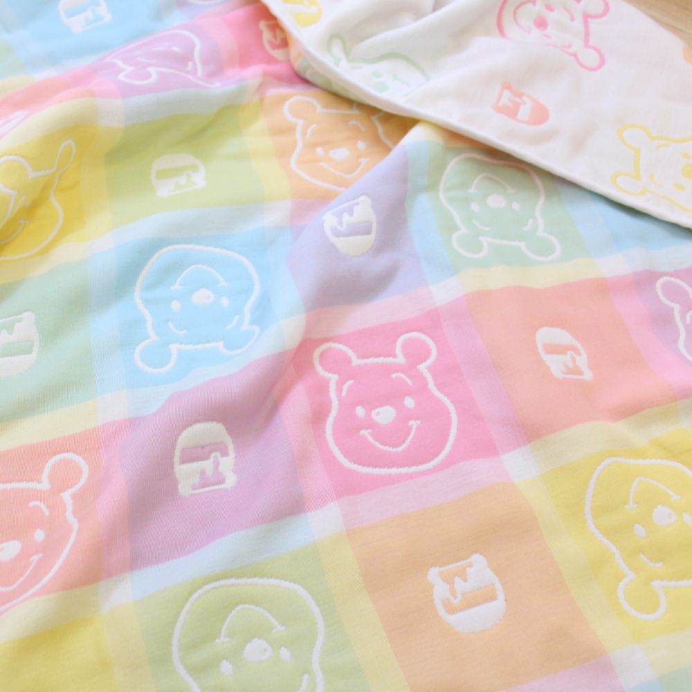 プーさん　6重ガーゼ　ケット　100&times;140cm　綿100％　日本製　NZ2830-A