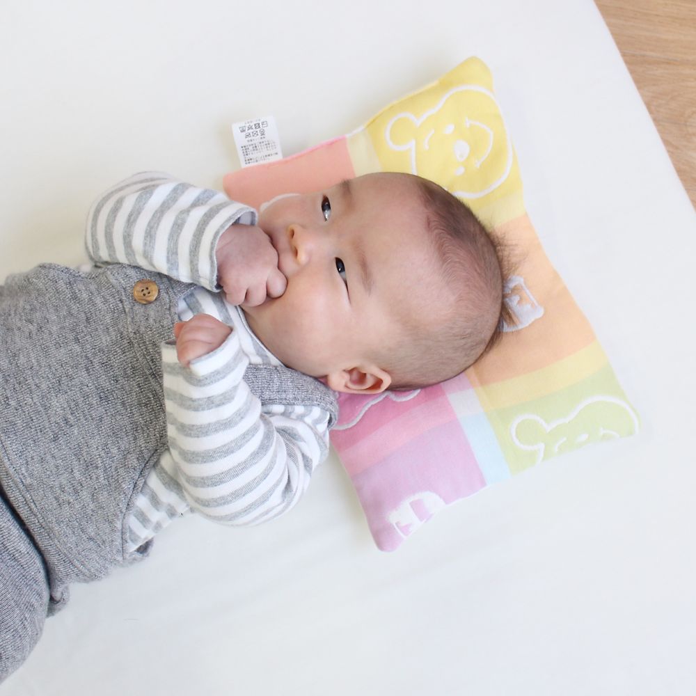 プーさん　6重ガーゼ　ベビーまくら　20&times;32cm　綿100％　日本製　NZ2830-I