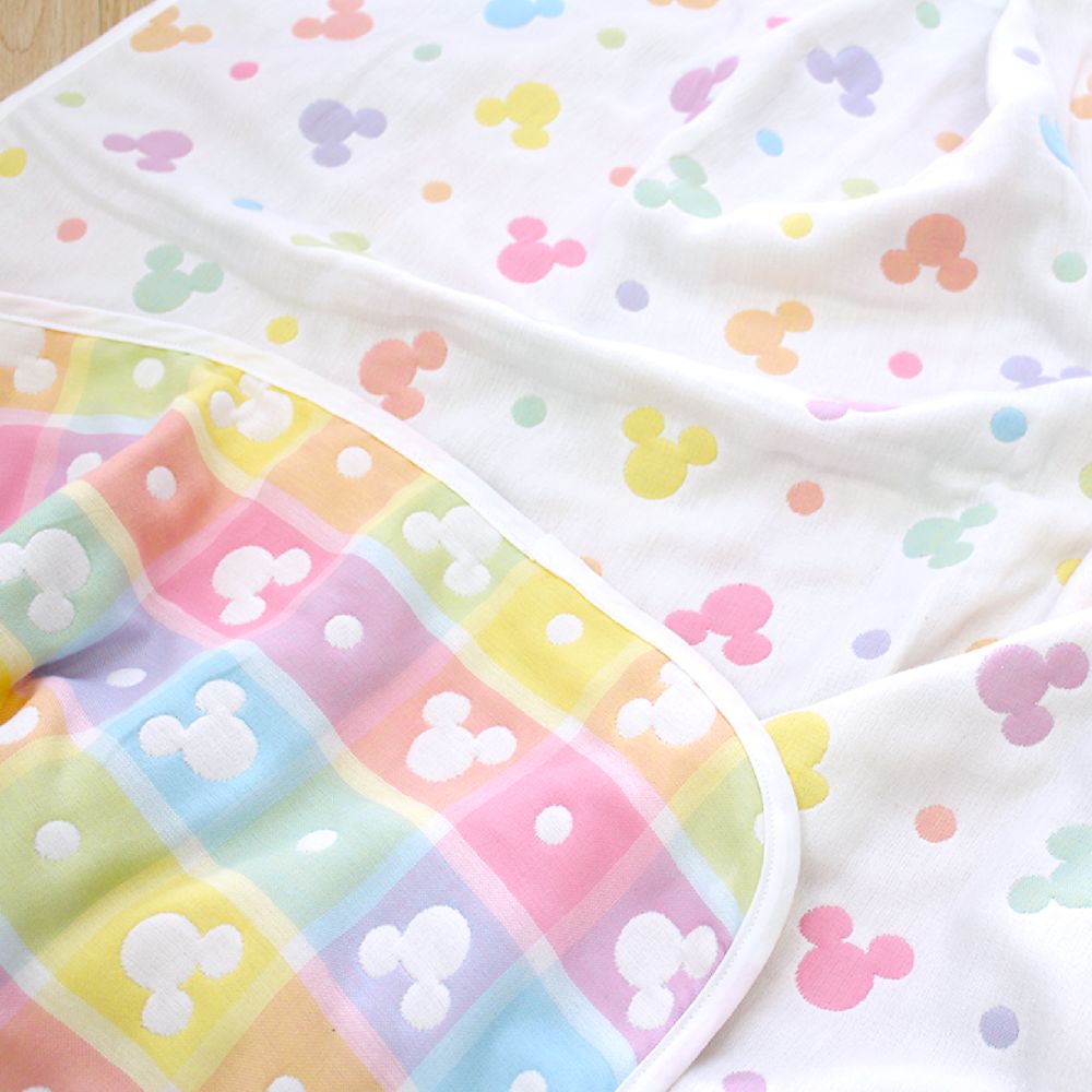 ミッキーアイコン　6重ガーゼ　ケット　85&times;115cm　綿100％　日本製　NZ2831-B
