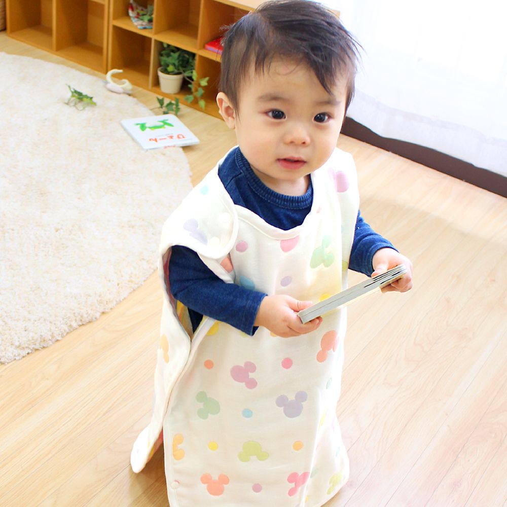 ミッキーアイコン　6重ガーゼ　スリーパー　42&times;58cm　綿100％　日本製　NZ2831-D