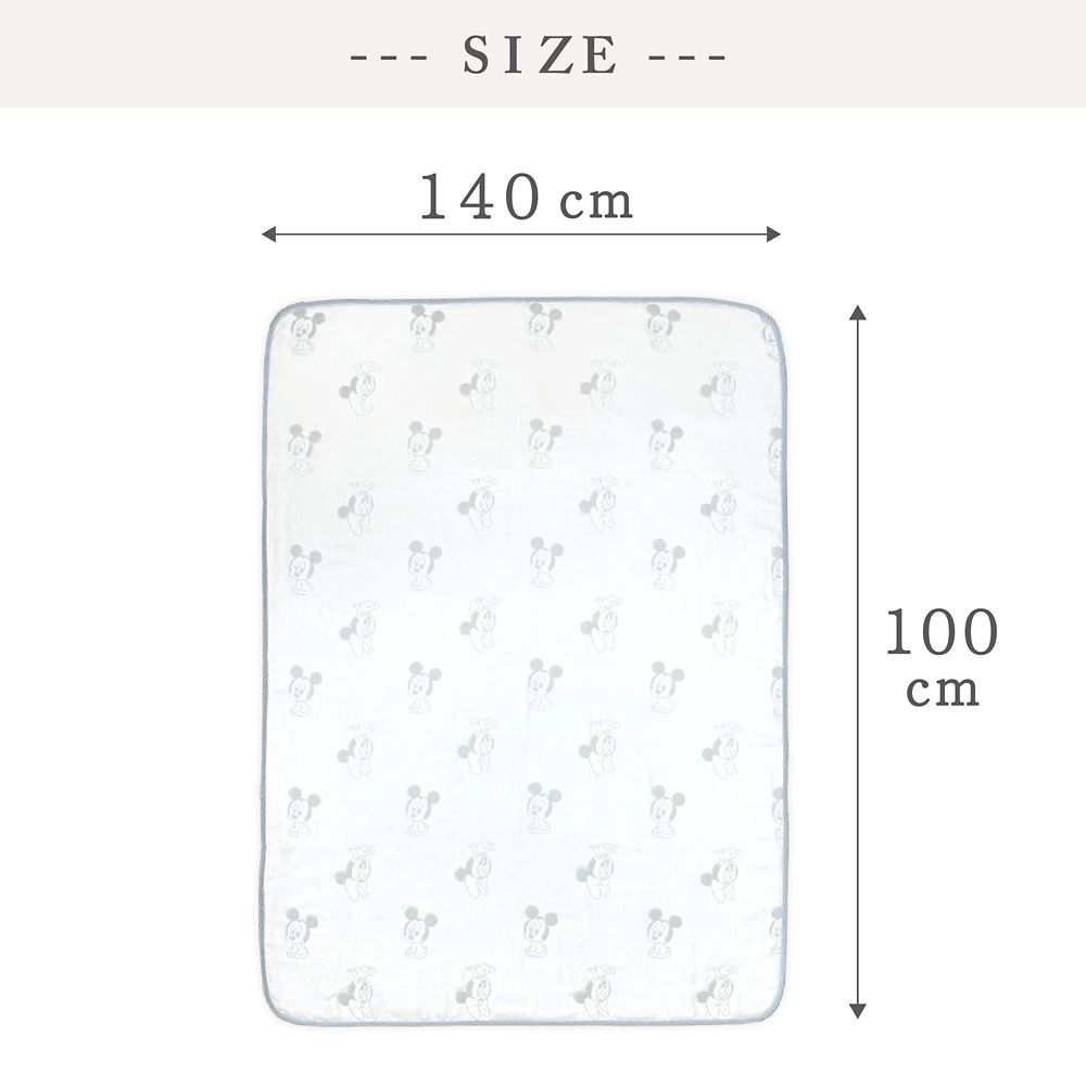 ベビーミッキー＆ミニー　6重ガーゼ　ケット　100&times;140cm　綿100％　日本製　NZ2832-A