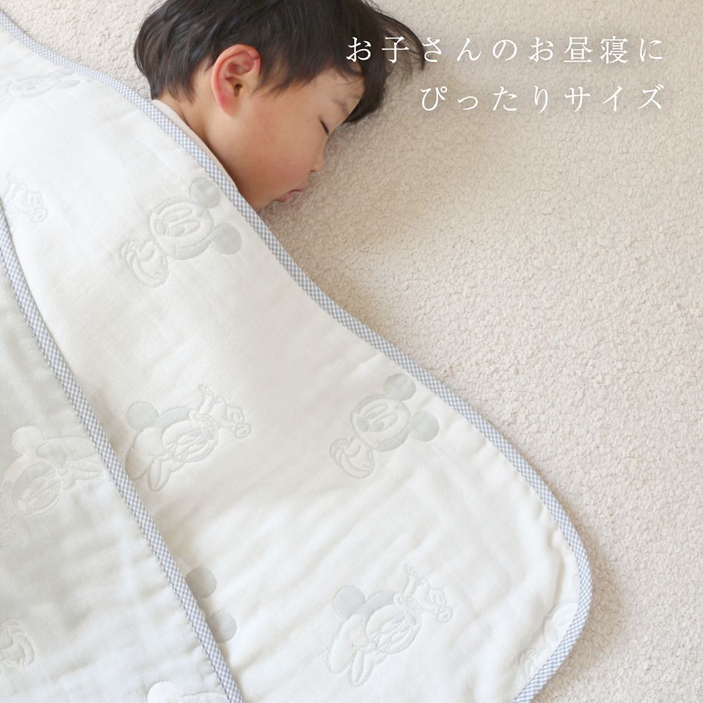 ベビーミッキー＆ミニー　6重ガーゼ　ケット　85&times;115cm　綿100％　日本製　NZ2832-B
