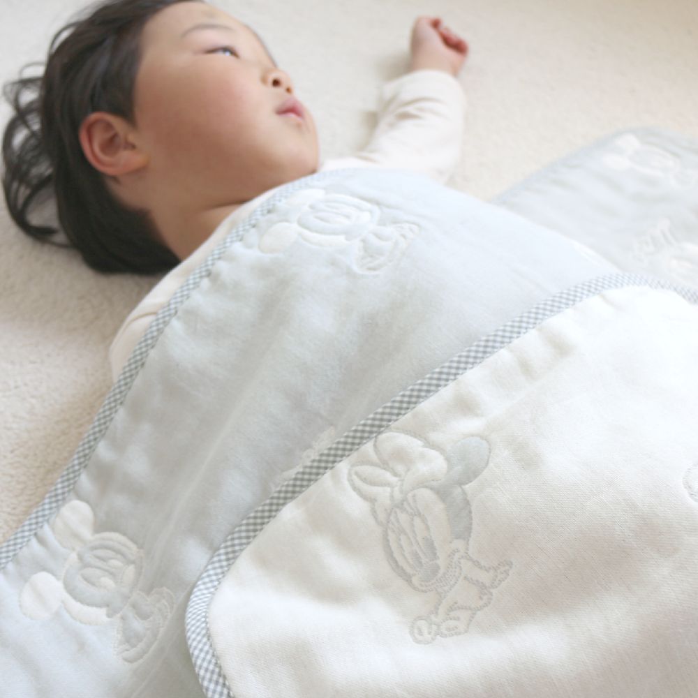 ベビーミッキー＆ミニー　6重ガーゼ　ケット　85&times;115cm　綿100％　日本製　NZ2832-B