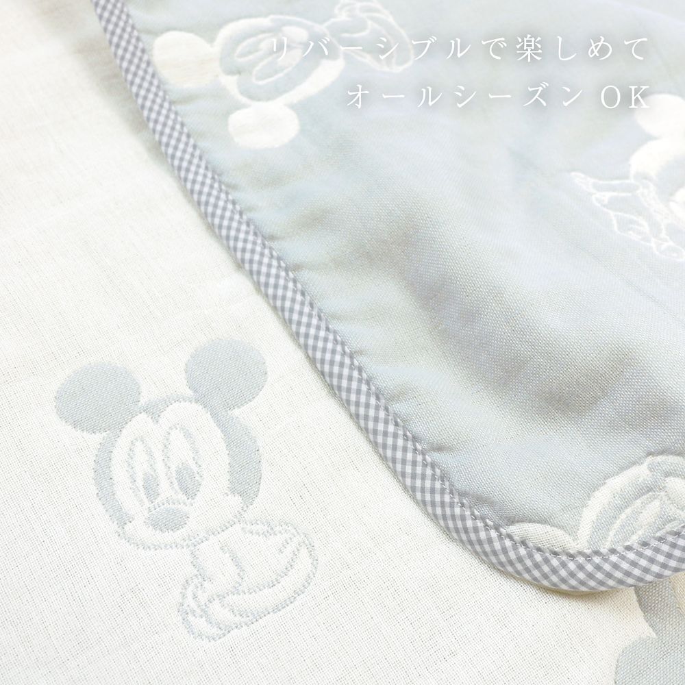 ベビーミッキー＆ミニー　6重ガーゼ　ケット　70&times;100cm　綿100％　日本製　NZ2832-C