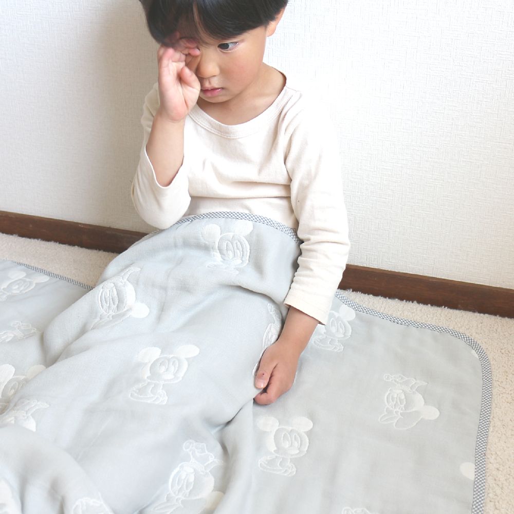 ベビーミッキー＆ミニー　6重ガーゼ　ケット　70&times;100cm　綿100％　日本製　NZ2832-C