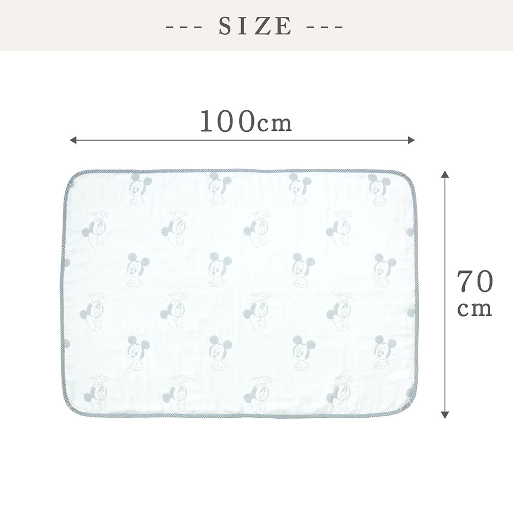 ベビーミッキー＆ミニー　6重ガーゼ　ケット　70&times;100cm　綿100％　日本製　NZ2832-C
