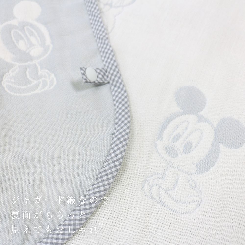 ベビーミッキー＆ミニー　6重ガーゼ　スリーパー　リバーシブルタイプ　42&times;58cm　綿100％　日本製　NZ2832-F