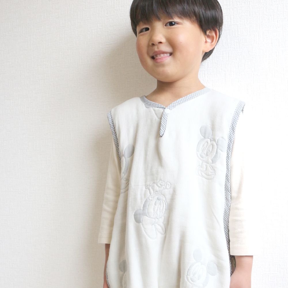 ベビーミッキー＆ミニー　6重ガーゼ　スリーパー　リバーシブルタイプ　42&times;58cm　綿100％　日本製　NZ2832-F