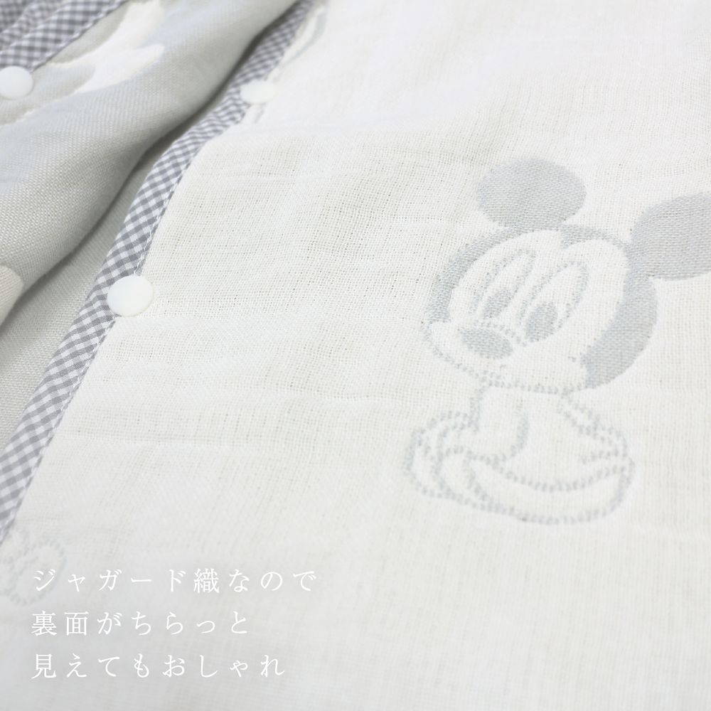 ベビーミッキー＆ミニー　6重ガーゼ　スリーパー　2WAYタイプ　40&times;55cm　綿100％　日本製　NZ2832-G