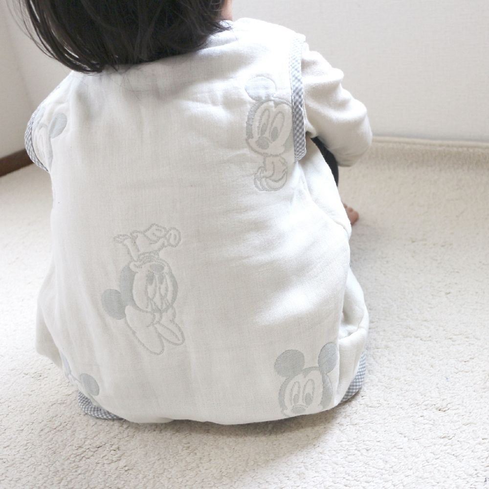 ベビーミッキー＆ミニー　6重ガーゼ　スリーパー　2WAYタイプ　40&times;55cm　綿100％　日本製　NZ2832-G