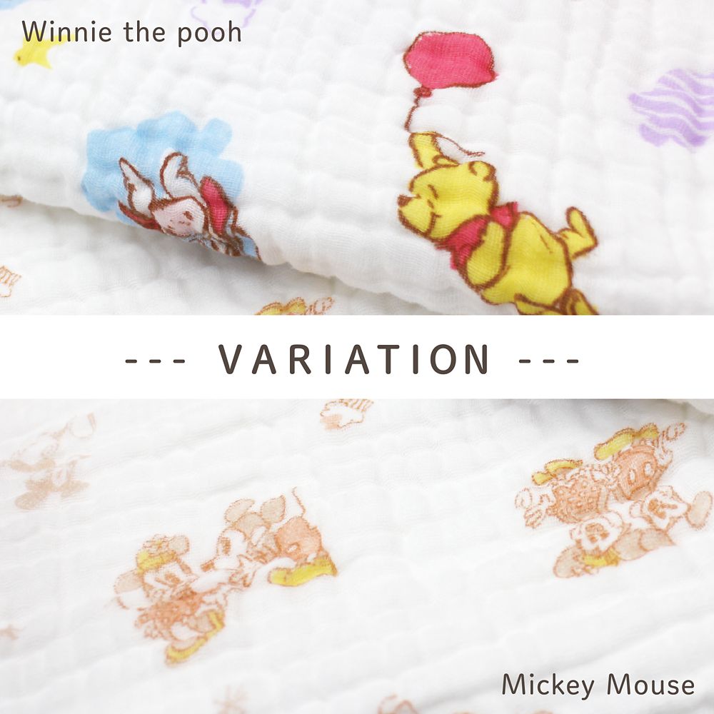 6重ガーゼケット　ミッキー　ミニー　100×130cm　綿100％　もこもこ加工