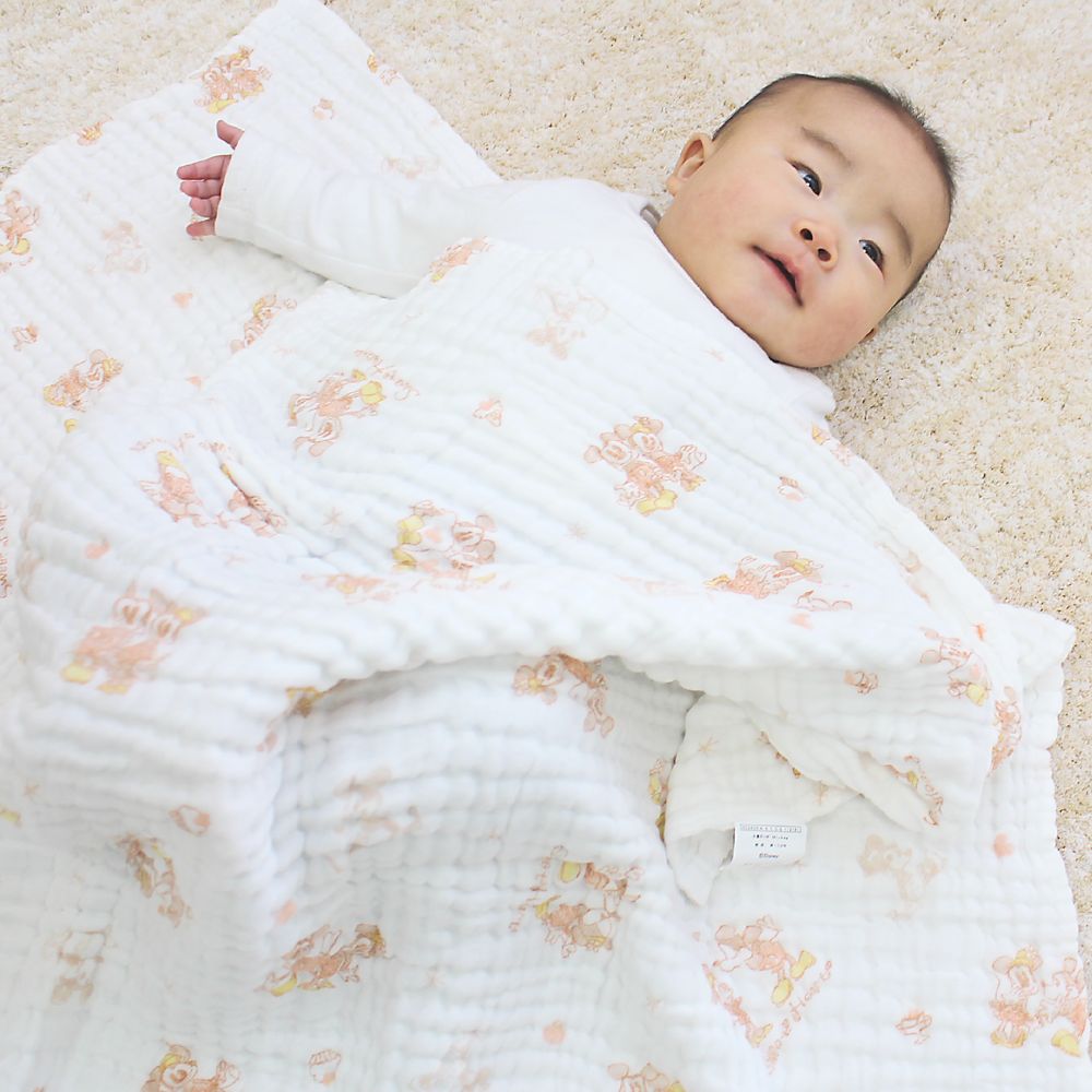 6重ガーゼケット　ミッキー　ミニー　100×130cm　綿100％　もこもこ加工