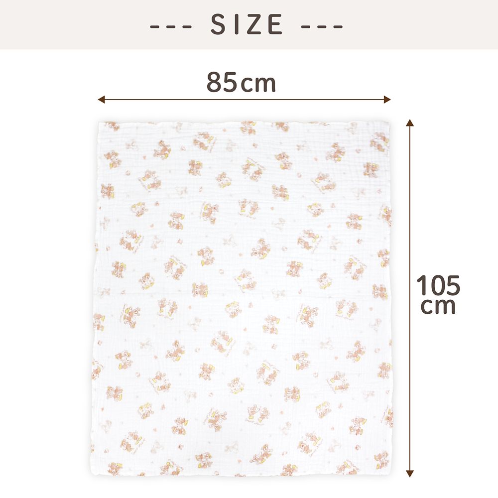 ミッキー　ミニー　6重ガーゼ　ケット　85&times;105cm　綿100％　もこもこ加工　-NZ2836-B