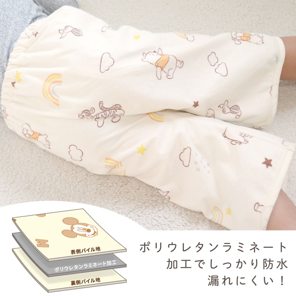 プー＆フレンズ おねしょズボン おねしょケット 防水仕様 綿100％ パイル 吸水加工 NZ3222-M