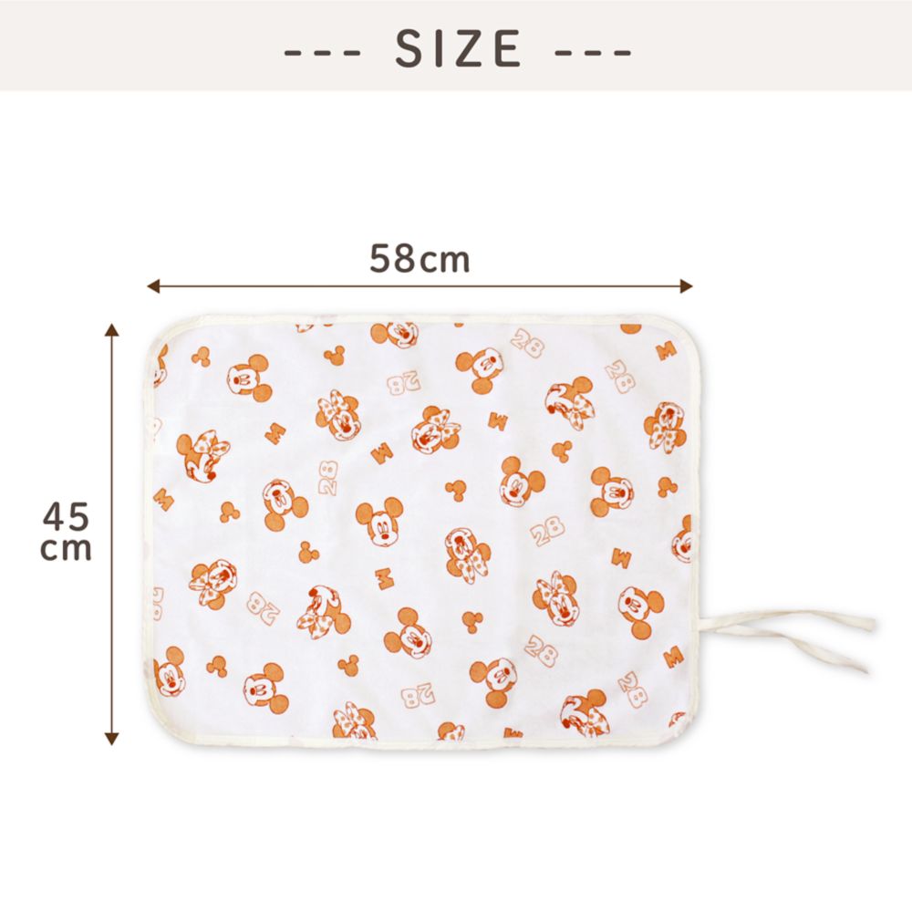 ミッキー ミニー おむつ替えシート 2枚セット  45&times;58cm 裏面防水 綿100％ パイル 吸水加工 NZ3221-A