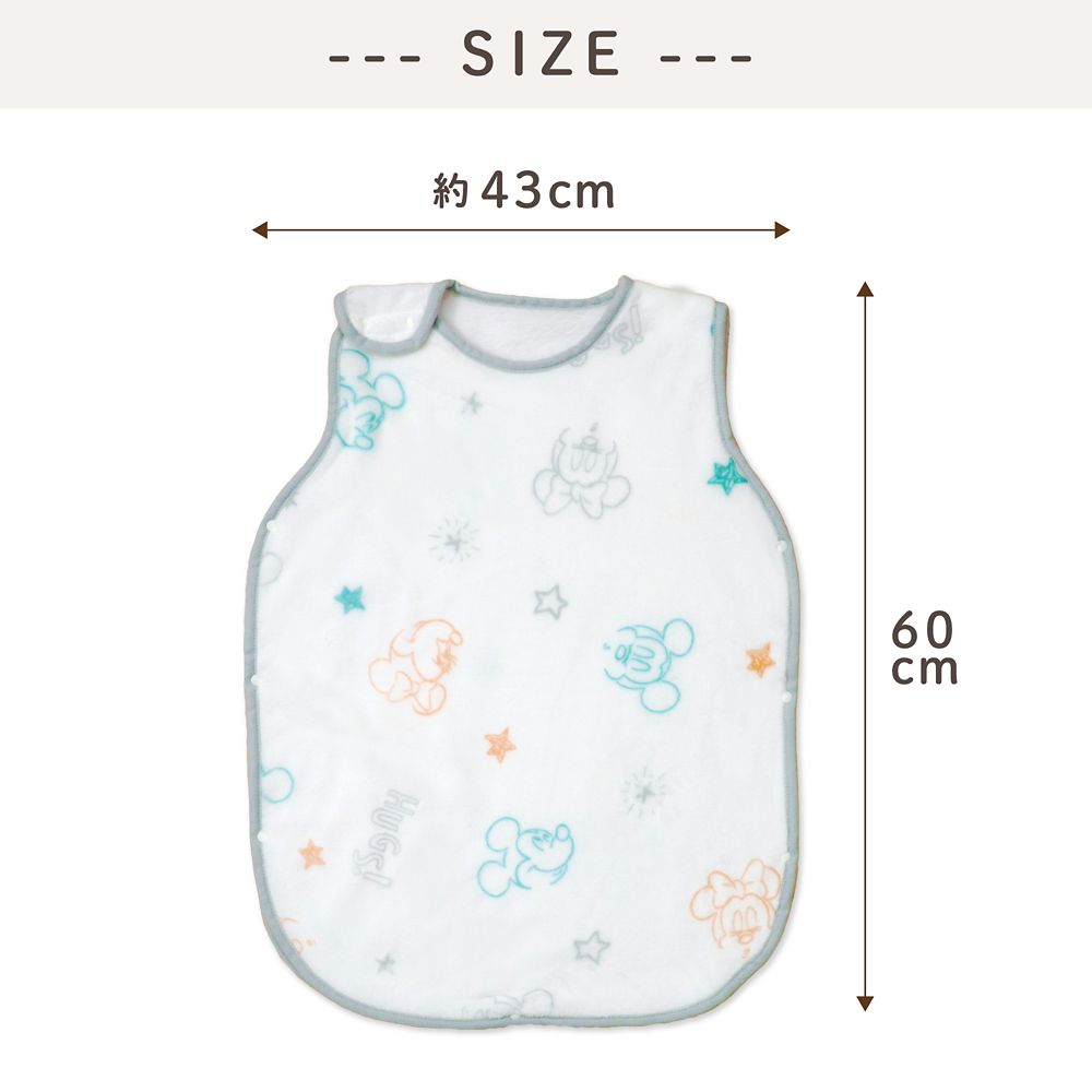 ミッキー ミニー あったか スリーパー 横開き 43&times;60cm フランネル NZ3231-E