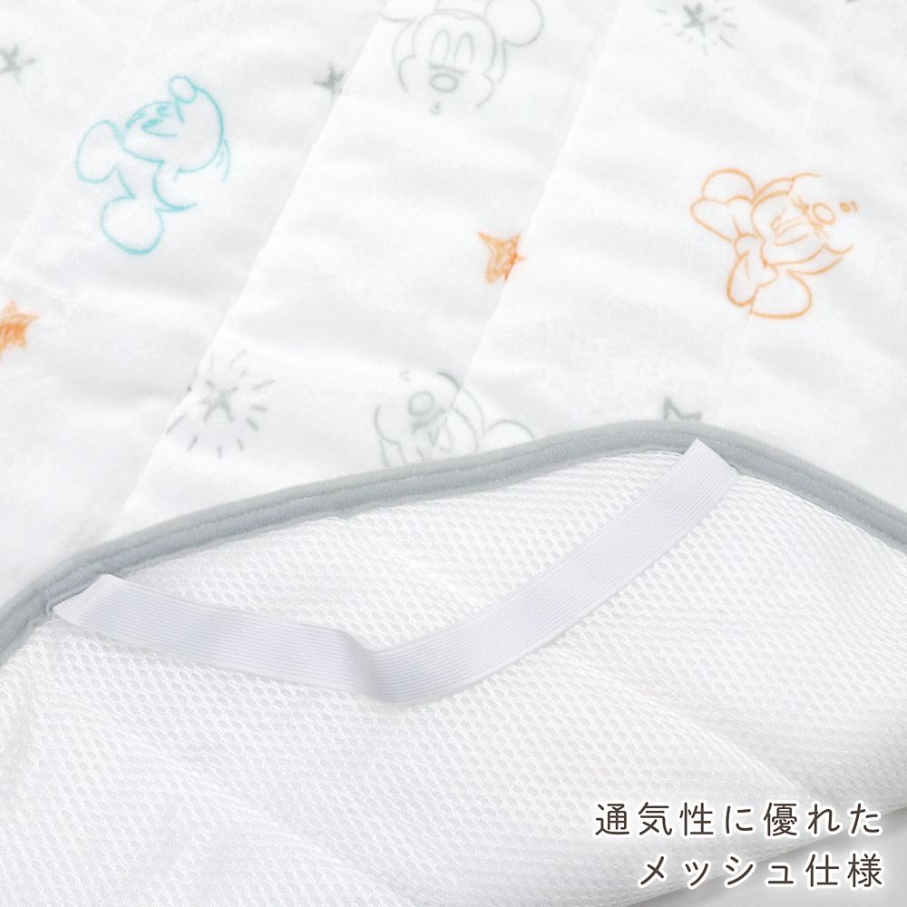 ミッキー ミニー あったか コットカバー 60&times;130cm フランネル 裏面メッシュ NZ3231-G