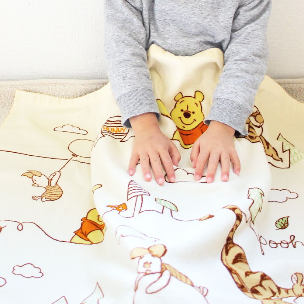 公式 ショップディズニー タオルケット プー フレンズ 85 115cm シャーリング加工 綿100