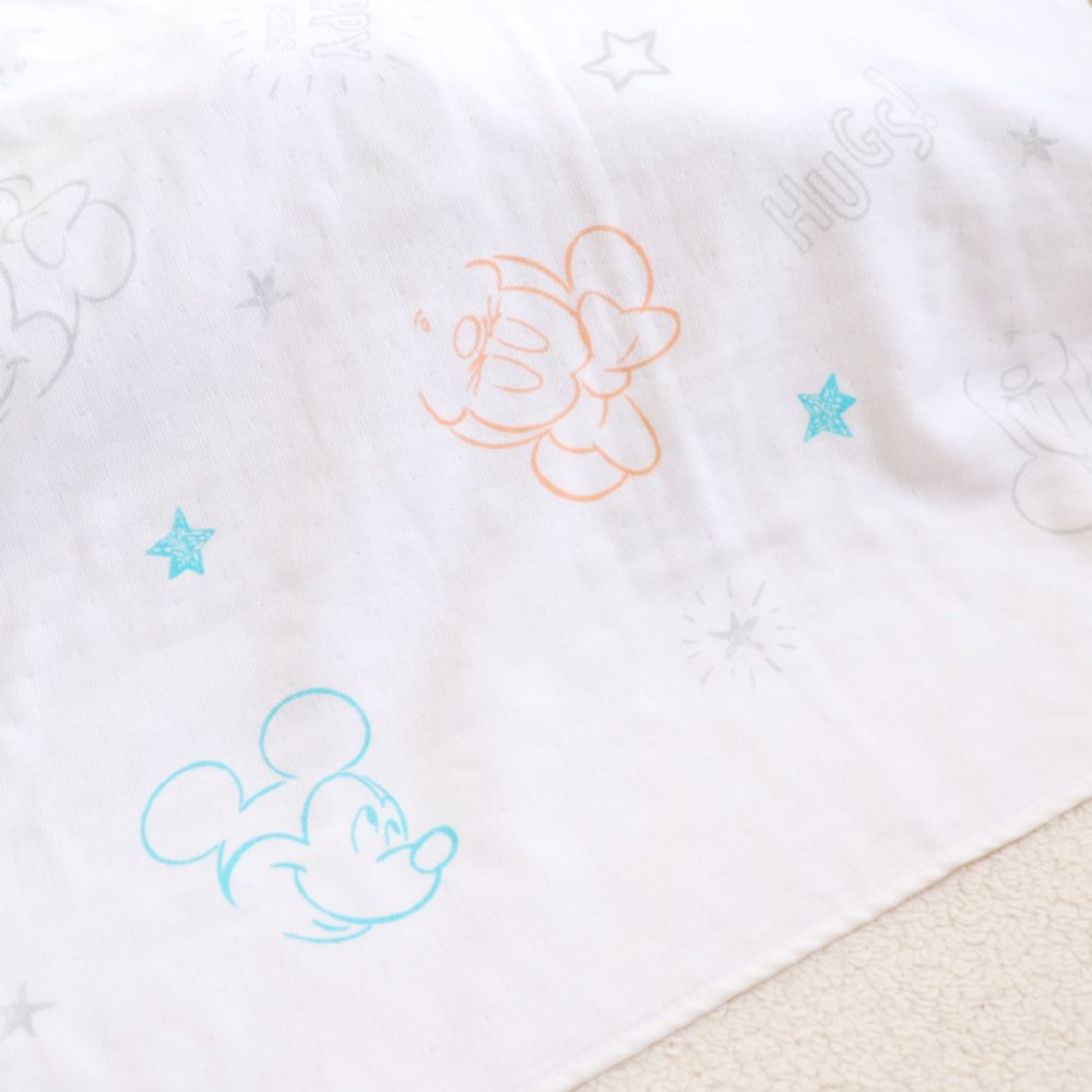 ミッキー ミニー タオルケット 85&times;115cm 表ガーゼ 裏パイル 綿100% NZ8625