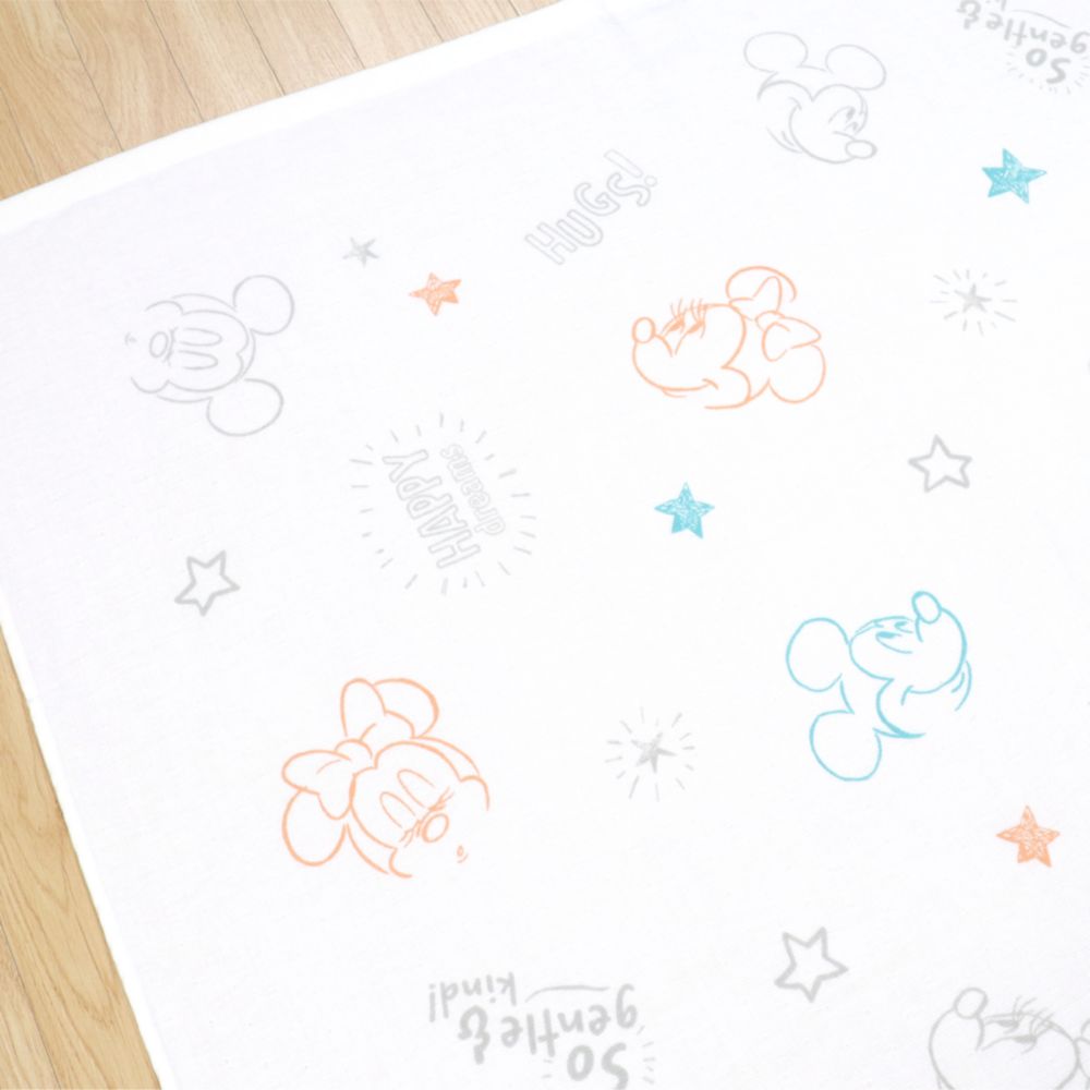 ミッキー ミニー タオルケット 85&times;115cm 表ガーゼ 裏パイル 綿100% NZ8625