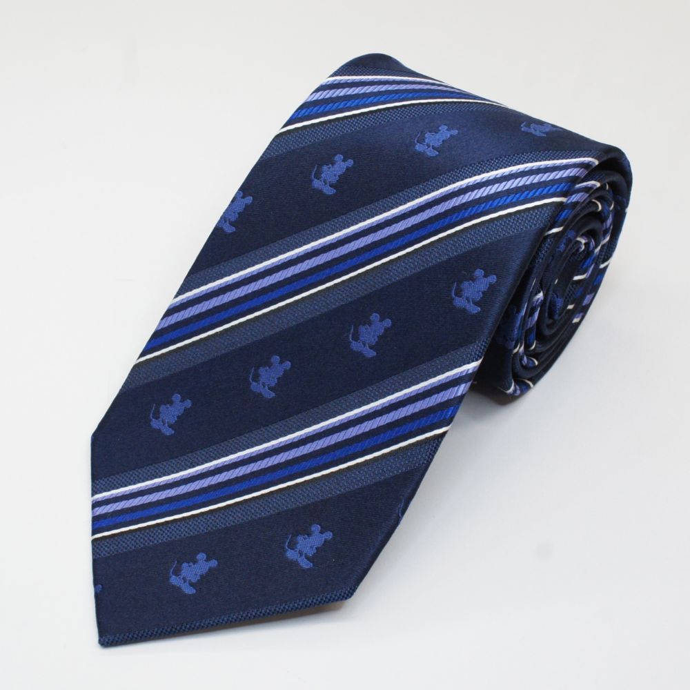 公式 ショップディズニー ディズニーネクタイ ミッキーストライプ柄ネイビー ギフトbox付き