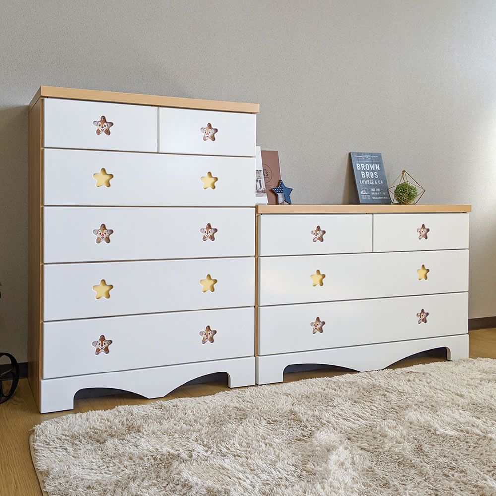 100cm幅 3段 チップ＆デール チェスト タンス 収納棚