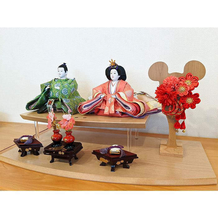 【数量限定】 インテリア 羽子板　ミッキー（ナチュラル） 髪飾り付き