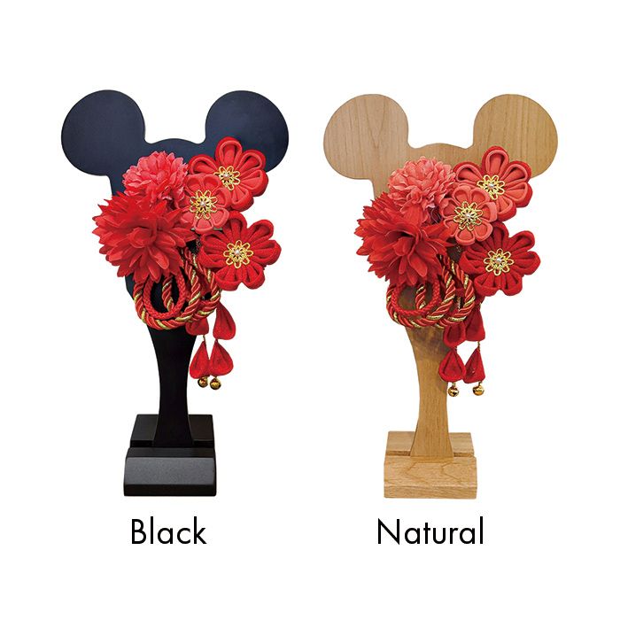 【数量限定】 インテリア 羽子板　ミッキー（ナチュラル） 髪飾り付き