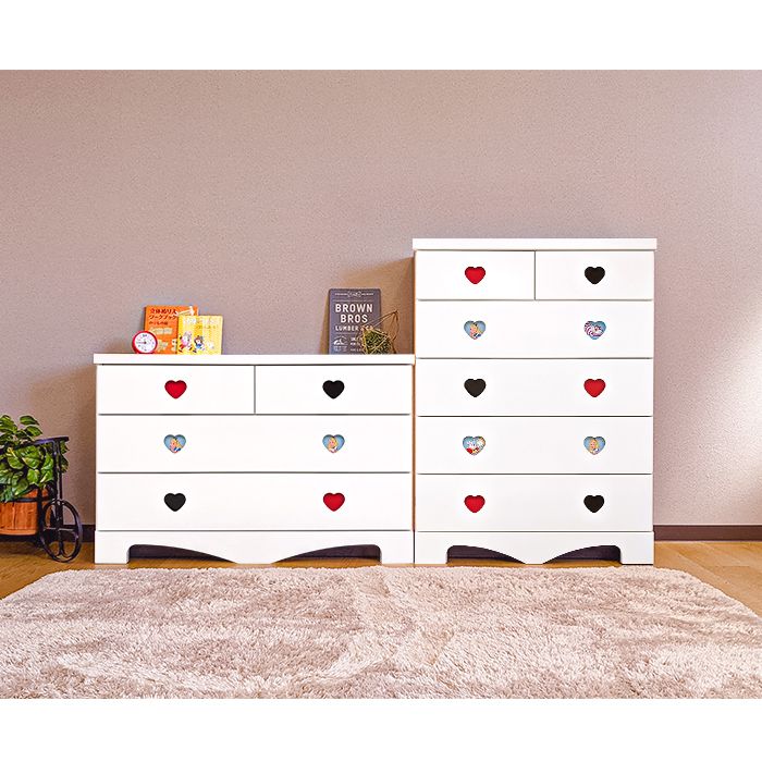 75cm幅 5段 不思議の国のアリス　アリス チェスト タンス 収納棚