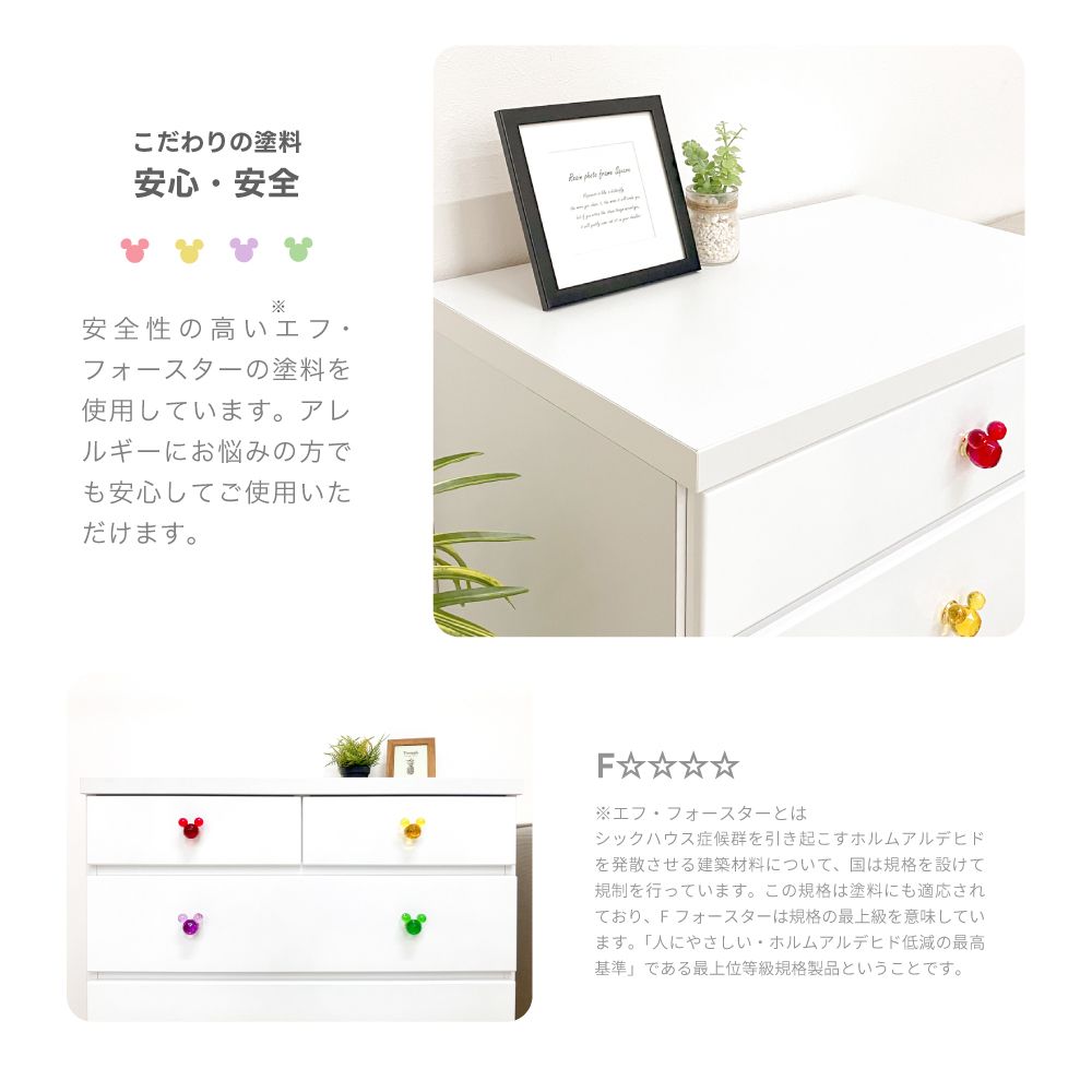 60cm幅4段 リバイブ（カラフル） チェスト タンス